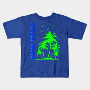 Miami Beach Green Kids T-Shirt